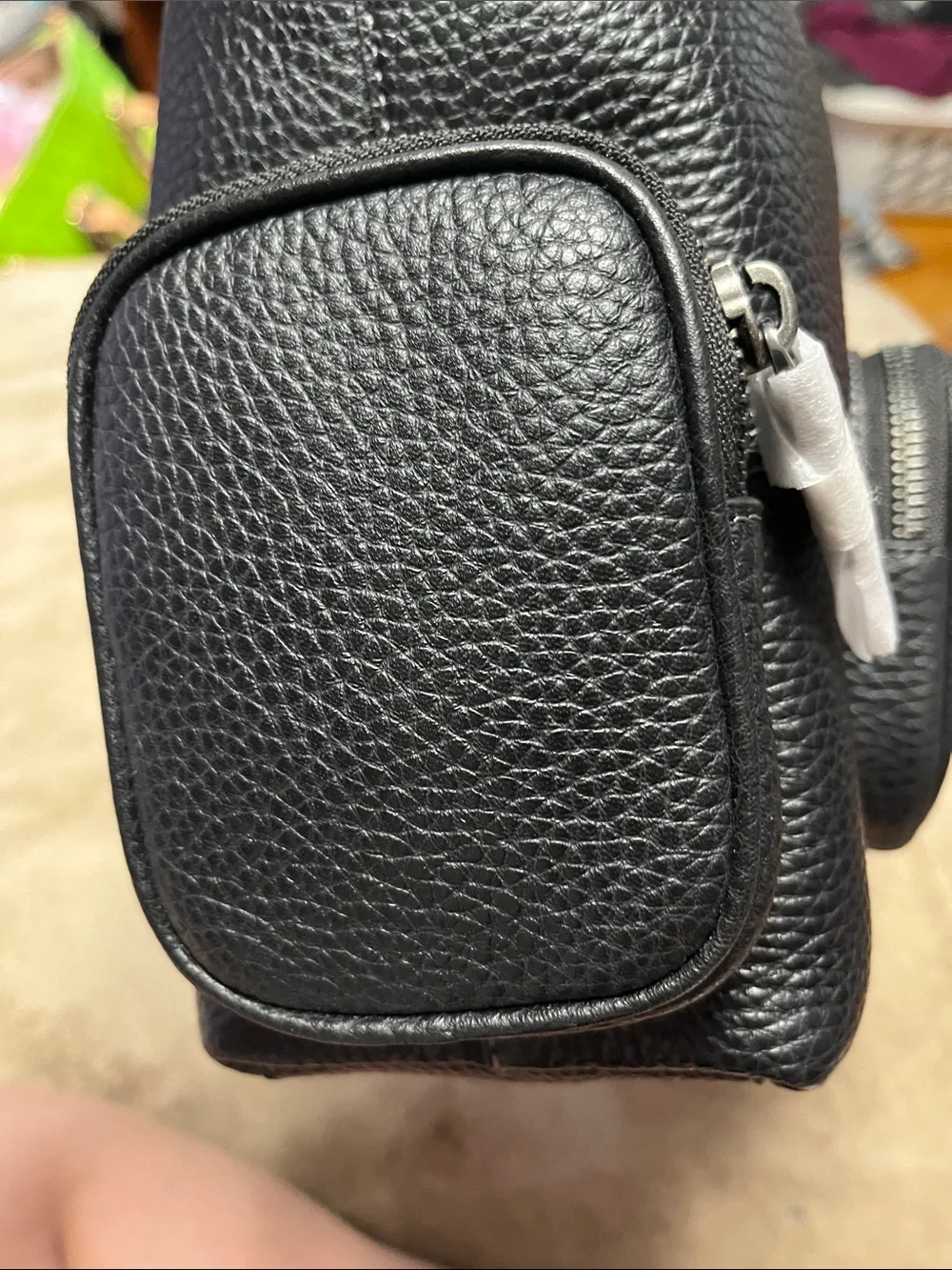 Coach Black Pebbled Leather Crossbody Belt Bag